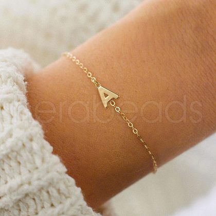 Simple Style Alloy Letter Link Bracelets WG5F19A-01-1