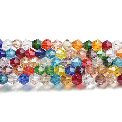 Transparent Electroplate Glass Beads Strands GLAA-F029-2mm-C29-1