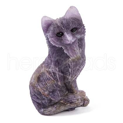 Natural Amethyst Carved Fox Figurines Statues for Home Office Desktop Feng Shui Ornament G-Q172-14D-1
