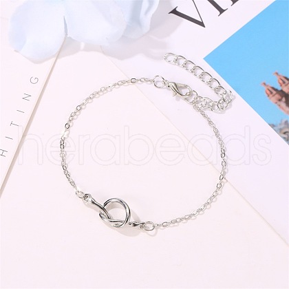 Alloy Knot Link Anklets for Women WG25ED7-02-1