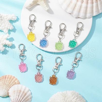 Luminous Turtle Resin Pendant Decorations HJEW-JM03246-1