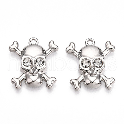 Rack Plating Alloy Rhinestone Pendants PALLOY-N176-108A-P-1