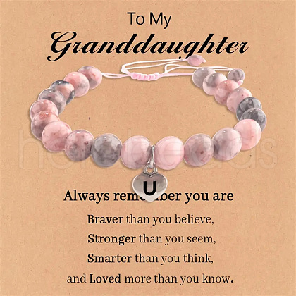 Natural Pink Zebra Jasper Round Beaded Stretch Bead Bracelets WGC8311-21-1