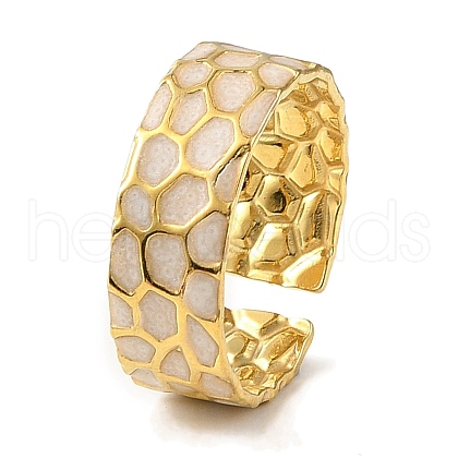304 Stainless Steel Enamel Open Cuff Rings for Women RJEW-F166-20G-02-1