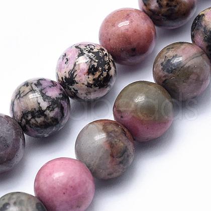 Natural Rhodonite Beads Strands G-G717-12mm-1