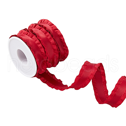FIBLOOM 10 Yards Polyester Pleated Edged Ribbon for Clothing Decoration DIY-FI0001-13E-1