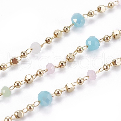 Handmade Glass Beaded Chains CHC-K007-G05-G-1