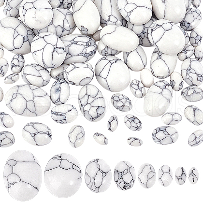   66Pcs 8 Styles Synthetic Howlite Cabochons G-PH0002-66-1