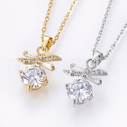 304 Stainless Steel Pendant Necklaces NJEW-H486-06-1