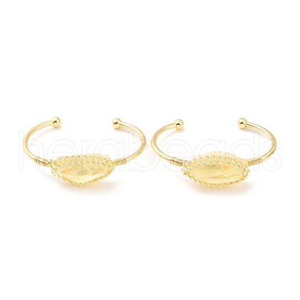 Natural Lemon Quartz Horse Eye Wrapped Cuff Bangle G-D458-02G-02-RS-1