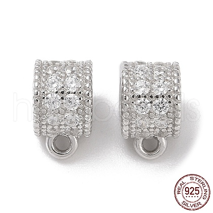 Rhodium Plated 925 Sterling Silver Tube Bails STER-K176-08P-1
