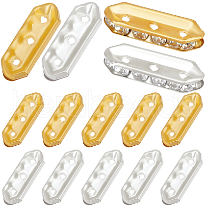 Beebeecraft 180Pcs 2 Colors 3-Hole Iron Grade A Rhinestone Bridge Spacers RB-BBC0001-03-1
