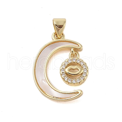 Brass Micro Pave Clear Cubic Zirconia Pendant KK-I712-49G-05-1