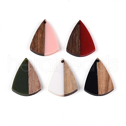 Resin & Walnut Wood Pendants RESI-T057-34M-1