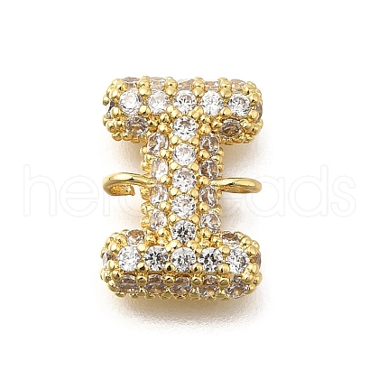 Brass Micro Pave Cubic Zirconia Letter Links X-KK-I717-04I-1