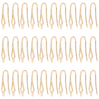 GOMAKERER 30Pcs Brass Earring Hooks KK-GO0001-70-1