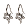 Rack Plating Brass Micro Pave Clear Cubic Zirconia Earring Hooks KK-A231-08P-1