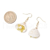 Shell Shape 304 Stainless Steel Dangle Earrings EJEW-MZ00376-05-3