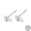 925 Sterling Silver Stud Earring Findings X-STER-S002-48-1