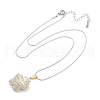 304 Stainless Steel Two Tone Pendant Necklaces for Women NJEW-S445-01D-GP-5