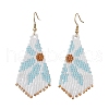 Glass Seed Beaded Dangle Earrings EJEW-MZ00167-01-1