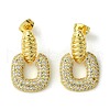 Brass with Cubic Zirconia Dangle Stud Earrings EJEW-K267-06G-1