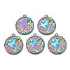 Rack Plating Rainbow Color Alloy Pendants PALLOY-S180-299-1