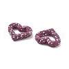 Heart Shape Polymer Clay Rhinestone Beads CLAY-NH0001-09B-09-3