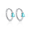 Simple S925 Sterling Silver Twisted Teardrop Hoop Earrings NS9884-5-1
