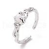 Plastic Round Beaded Open Cuff Ring RJEW-D119-05P-1