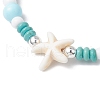 Synthetic Turquoise & Porcelain & Dyed Natural Howlite Beads Stretch Bracelets for Women BJEW-JB11793-01-4