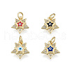 Brass Micro Pave Clear Cubic Zirconia Charms KK-N227-107-1