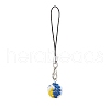 Volleyball Glass Seed Beaded Pendant Decorations HJEW-MZ00172-1