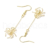 Halloween Spider Brass Dangle Earrings EJEW-JE05859-4