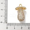 Rack Plating Brass Micro Pave Clear Cubic Zirconia Pendants KK-L224-001G-3
