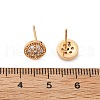Brass Micro Pave Clear Cubic Zirconia Stud Earrings for Women EJEW-G428-25G-02-5