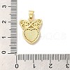 Rack Plating Brass Micro Pave Cubic Zirconia with Synthetic Opal Pendants KK-D088-21G-4