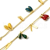 Brass Enamel Teardrop with Rectangle Link Chains CHS-H112-23G-02-1