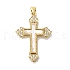 Brass Micro Pave Cubic Zirconia Pendants KK-R002-06G-1
