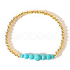 Round Natural Turquoise Beads Stretch Bracelets ID2481-1-2