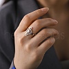 Non-Tarnish Heart with Sailor's Knot 304 Stainless Steel Hollow Open Cuff Ring for Women RJEW-E073-02P-4