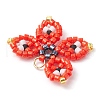 Seed Beads Beaded Charms PALLOY-MZ00320-01-4