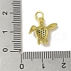 Real 18K Gold Plated Brass Pave Green Cubic Zirconia Pendants KK-M283-07E-03-3