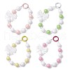 4Pcs Acrylic Bowknot & Glass Round Beads Pendant Decorations HJEW-JM03324-2