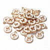 Light Gold Plated Alloy Enamel Pendants ENAM-R136-18-2