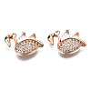 Brass Micro Pave Clear Cubic Zirconia Pendants KK-S359-109-RS-3