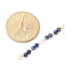 Faceted Round Natural Lapis Lazuli & Kyanite & Potato Natural Cultured Freshwater Pearl Beaded Connector Charms PALLOY-JF03531-02-4