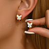 Exquisite Stainless Steel Rhinestone Hoop Earrings AK6534-1-1