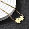 201 Stainless Steel Pulsera Puzzle Link Bracelets BJEW-B128-03G-2