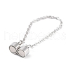 Rhodium Plated 925 Sterling Silver Magnetic Clasps with Safety Chain STER-A043-06P-2